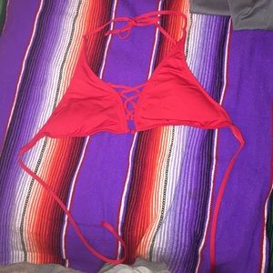 Red swimsuit top